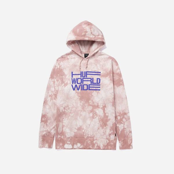 HUF HUF Broadcast Tiedye Hoodie PF00386 CORAL