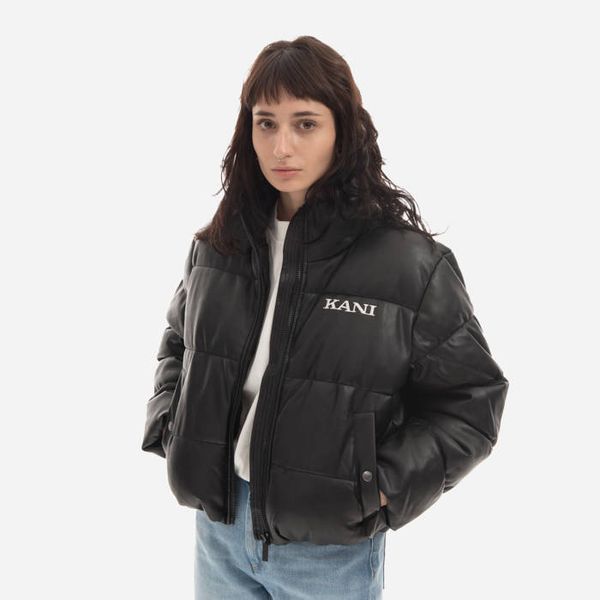 Karl Kani Karl Kani Retro Fake Leather Crop Puffer Jacket 6176503