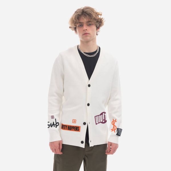 KSUBI KSUBI Collective Cardigan MPS23KW004 WHITE мъжки пуловер