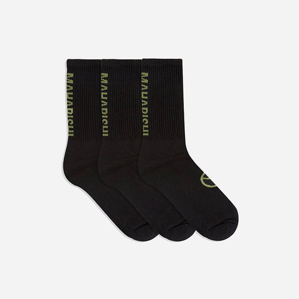 Maharishi Maharishi Miltype Peace Sports Socks 3-Pack 9345 BLACK/BLACK/BLACK