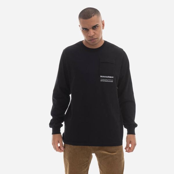 Maharishi Мъжка тениска Maharishi 2 тениска органичен памук фланелка 7022 Черен