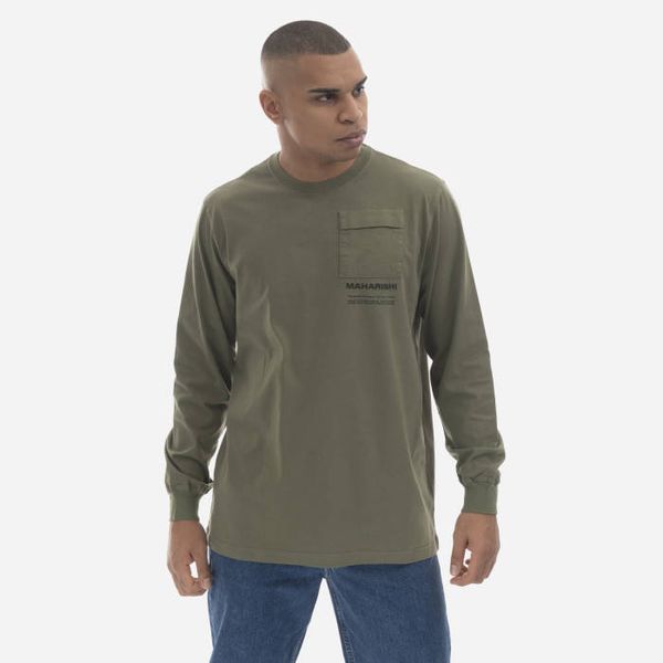 Maharishi Мъжка тениска Maharishi 2 тениска органичен памук фланелка 7022 маслини
