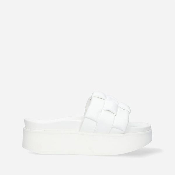 * marka niezdefiniowana Inuikii Braided Leather Platform 70103-20 WHITE