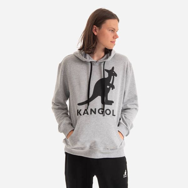 * marka niezdefiniowana Kangol Hoodie Essential KLEU001 LIGHT GREY HEATHER