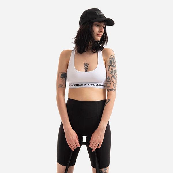 * marka niezdefiniowana Karl Lagerfeld Logo Bralette 211W2102 100