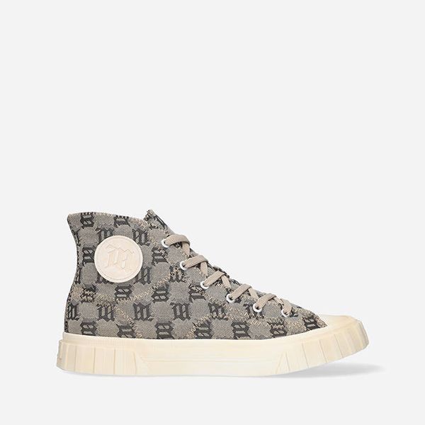 * marka niezdefiniowana MISBHV Army Sneaker High 3121BM605 MONOGRAM BEIGE