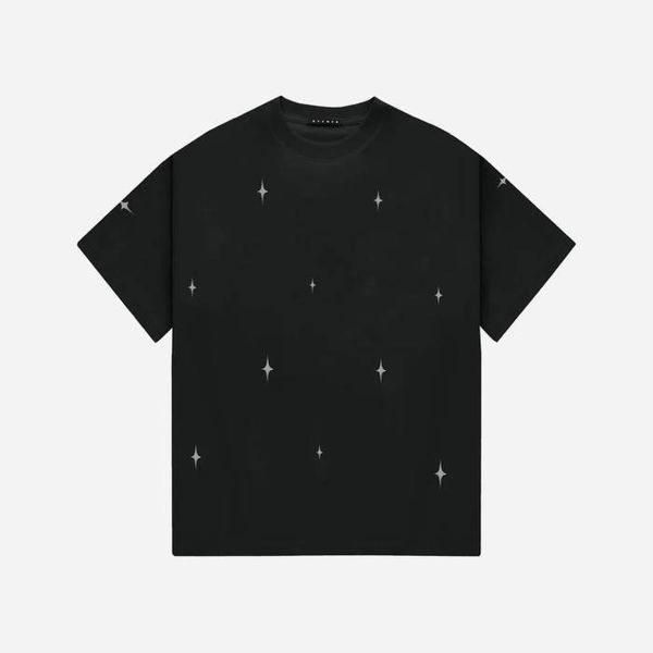 * marka niezdefiniowana Мъжка тениска STAMPD Спокойна тениска с хромирана звезда SLA-M3101TE-BLK