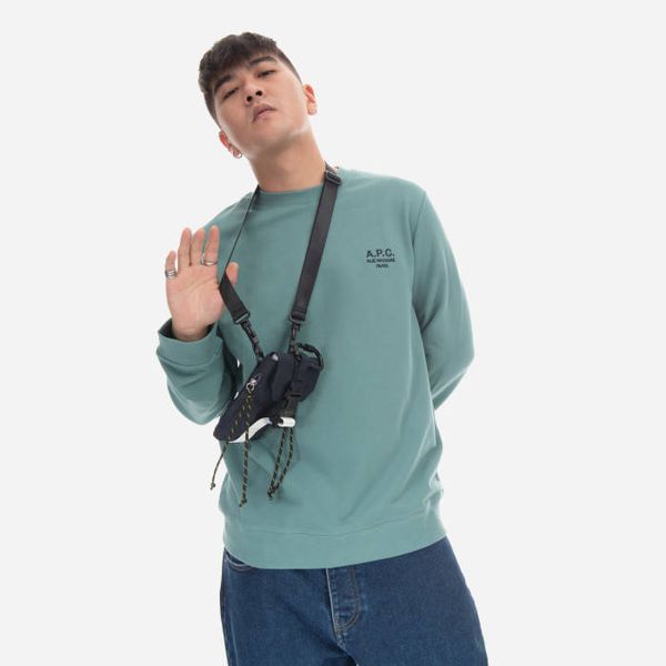 * marka niezdefiniowana Мъжки hoody A. P. C. Пот Rider COEZD-H27699 GREY GREEN