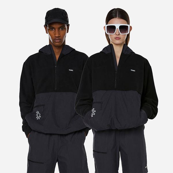 * marka niezdefiniowana Rains Fleece Hoodie 18650 BLACK