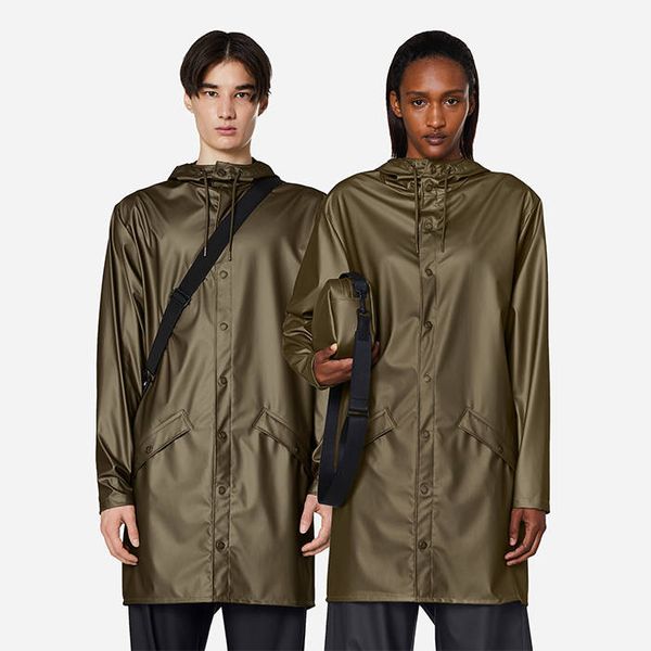 * marka niezdefiniowana Rains Long Jacket 12020 METALLIC MIST