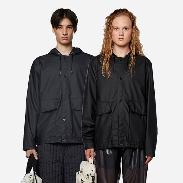 * marka niezdefiniowana Rains Short Hooded Coat 18260 BLACK