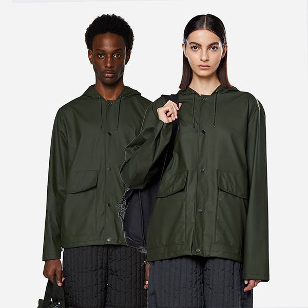 * marka niezdefiniowana Rains Short Hooded Coat 18260 GREEN