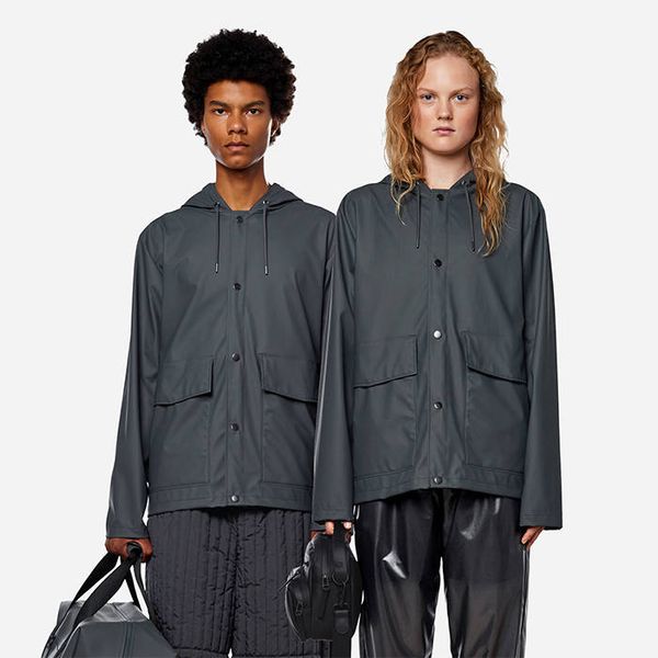 * marka niezdefiniowana Rains Short Hooded Coat 18260 SLATE