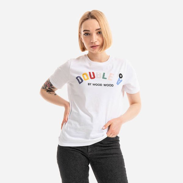 * marka niezdefiniowana Wood Wood Mia Arch T-shirt 10282502-2222 WHITE