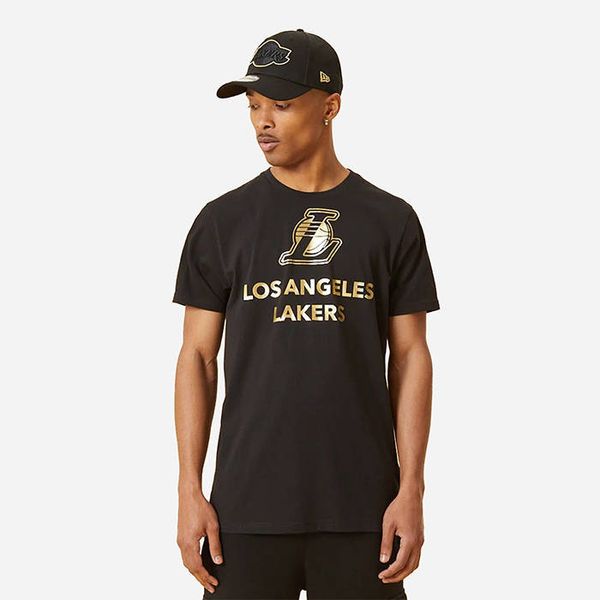 New Era New Era Los Angeles Lakers Metallic Logo Black T-Shirt 12893105