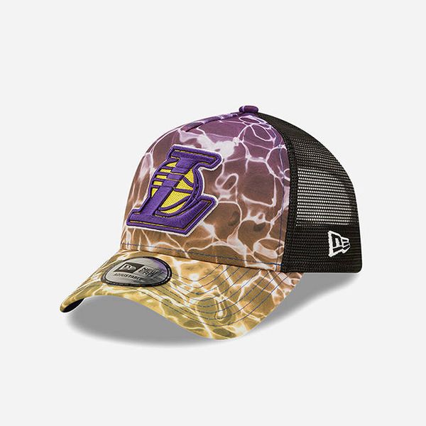 New Era New Era Los Angeles Lakers Summer City A-Frame Trucker Cap 60240455