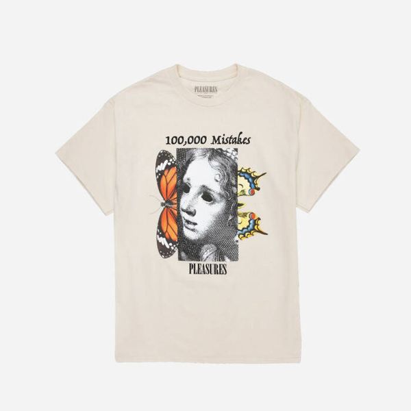 PLEASURES Мъжка тениска PLEASURES Mistakes T-shirt P23SP057-NATURAL
