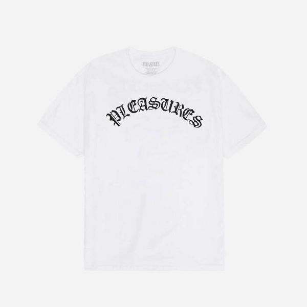 PLEASURES Мъжка тениска PLEASURES Old Logo T-shirt P23SP063-WHITE