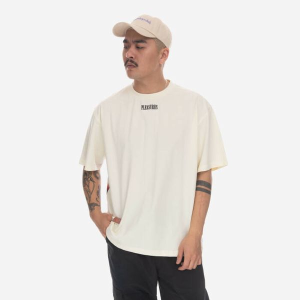 PLEASURES Мъжка тениска PLEASURES Tainted Contrast Heavyweight Shirt P23SP027-WHITE
