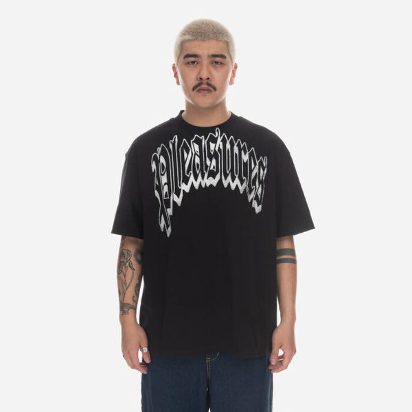 PLEASURES Мъжка тениска PLEASURES Twitch Heavyweight Shirt P23SP028-BLACK