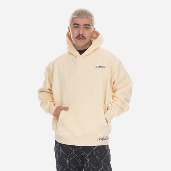 PLEASURES Мъжки суичър PLEASURES Discourse Hoodie P23SP023-IVORY