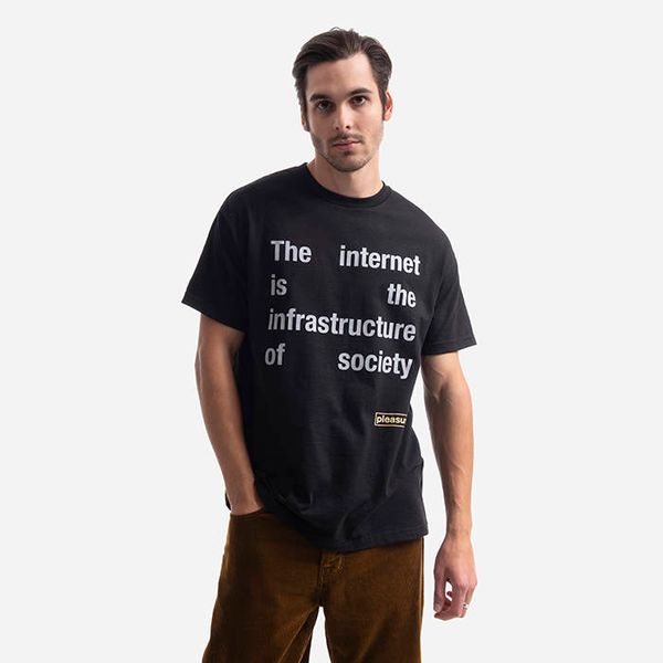 PLEASURES PLEASURES Internet T-Shirt P21F048-BLACK