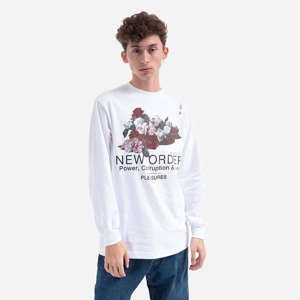 PLEASURES PLEASURES x New Order Power Long Sleeve T-shirt P21NO002-WHITE