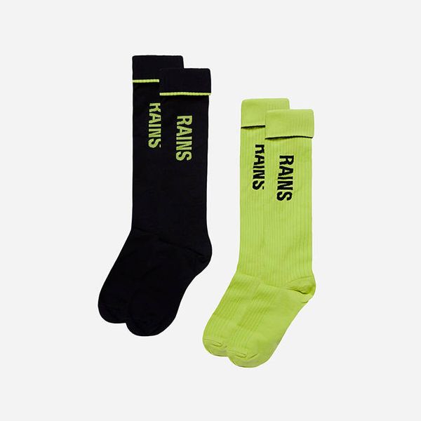 Rains Rains Logo Socks 2-pack 20250 DIGITAL LIME/BLACK