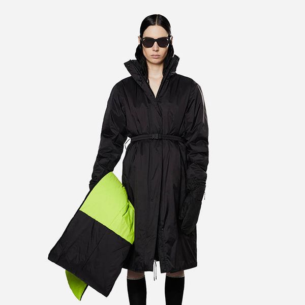 Rains Rains Long Padded Nylon W Coat 15500 BLACK