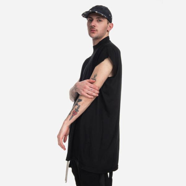 Rick Owens Мъжка тениска Rick Owens DRKSHDW Плетена тениска Jumbo SL T DU01C6170 RN ЧЕРНО