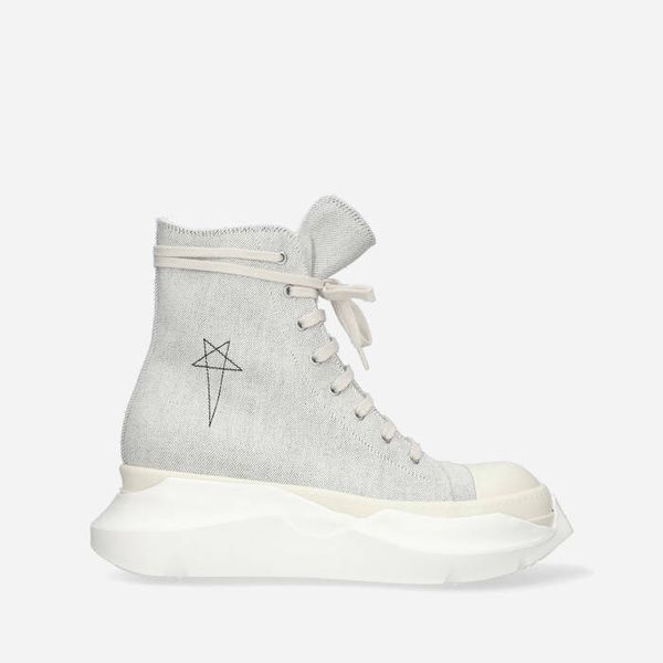 Rick Owens Мъжки обувки кецове Rick Owens DRKSHDW Denim Shoes DU01C6840 MMDEM4 MELANGE MILK/BLACK