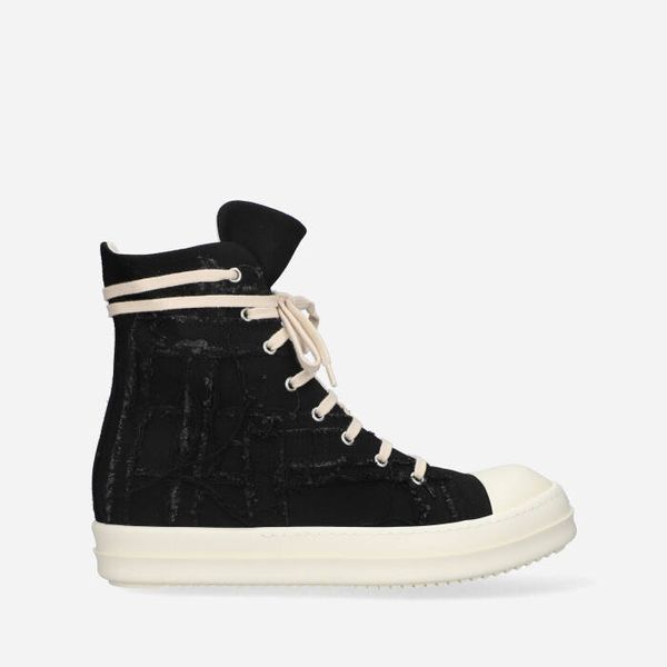 Rick Owens Мъжки обувки кецове Rick Owens DRKSHDW Slashed Sneaks DU01C6807 SLASH BLACK/MILK/MILK