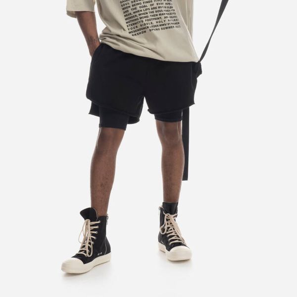 Rick Owens Мъжки шорти Rick Owens DRKSHDW Плетени шорти DU01C6374 RIG BLACK