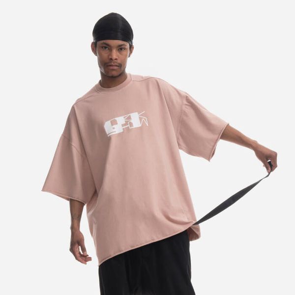 Rick Owens Тениска Rick Owens DRKSHDW Плетена тениска Tommy T DU01C6259 RIGEP4 FADED PINK/MILK