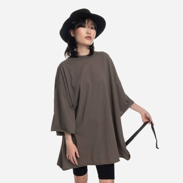 Rick Owens Тениска Rick Owens DRKSHDW Плетена тениска Tommy Tee DU01C6259 RN DUST