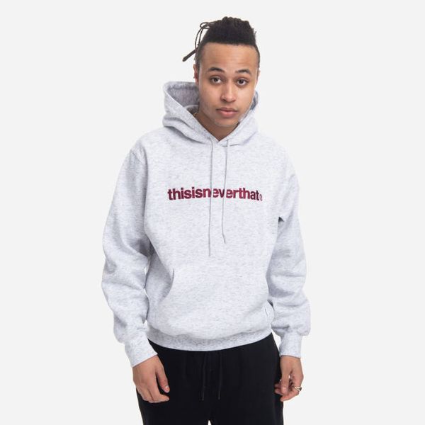 thisisneverthat Мъжки суичър thisisneverthat T-Logo Hoodie TN220TSWHO01 LIGHT HEATHER GREY