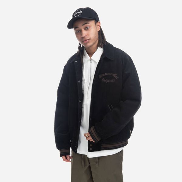 thisisneverthat Мъжко яке thisisneverthat Оригинално университетско яке от кадифе TN223WOWLS02 ЧЕРНО