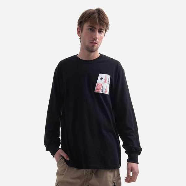 thisisneverthat thisisneverthat Stacked Cards Longsleeve Tee TN213TTSLT04 BLACK