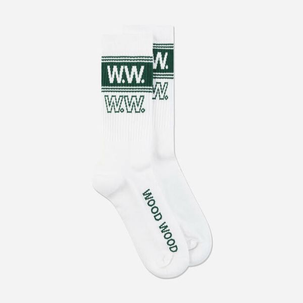 Wood Wood Чорапи Wood Wood Спортни чорапи Colton logo 12249201-9517 БЯЛИ