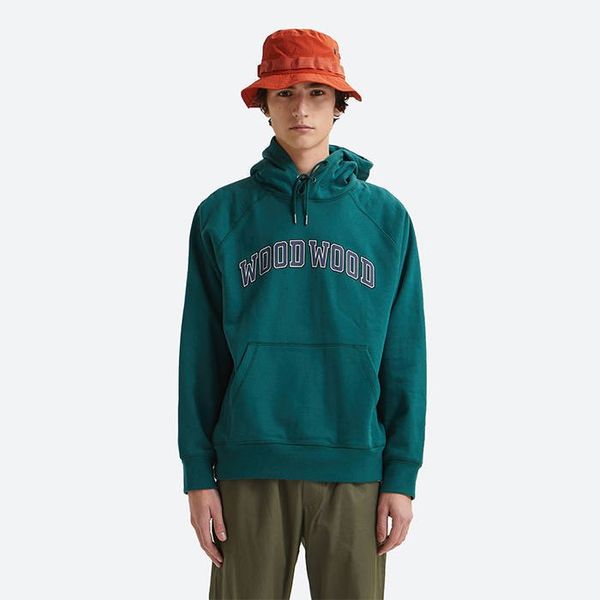Wood Wood Фред Айви худи 12135616-2493 тъмен Емералд