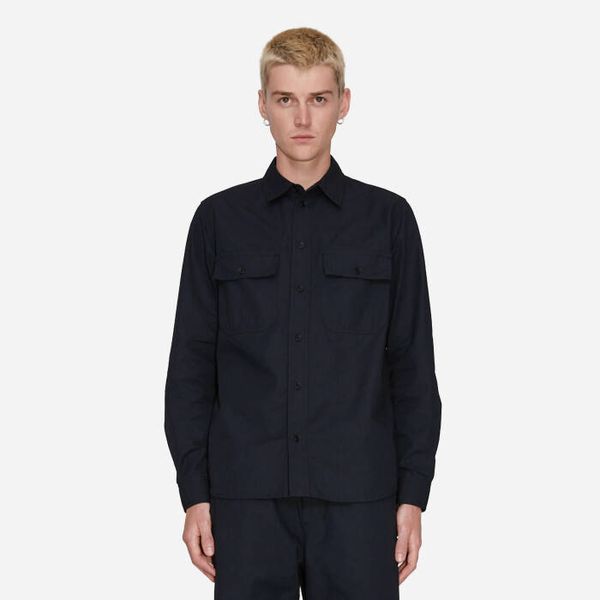 Wood Wood Мъжка риза Wood Wood Avenir Crispy Ripstop Shirt 12315311-5276 ЧЕРЕН