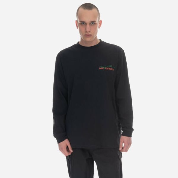 Wood Wood Мъжка тениска Wood Wood Herc Placement с дълъг ръкав 12315403-2106 ЧЕРЕН