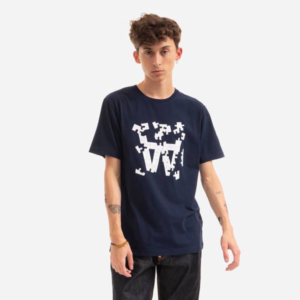 Wood Wood Wood Wood Ace Puzzle T-shirt 10295703-2222 NAVY