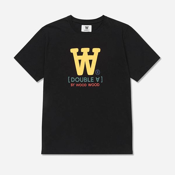 Wood Wood Wood Wood Ace Typo T-shirt 10285700-2222 BLACK