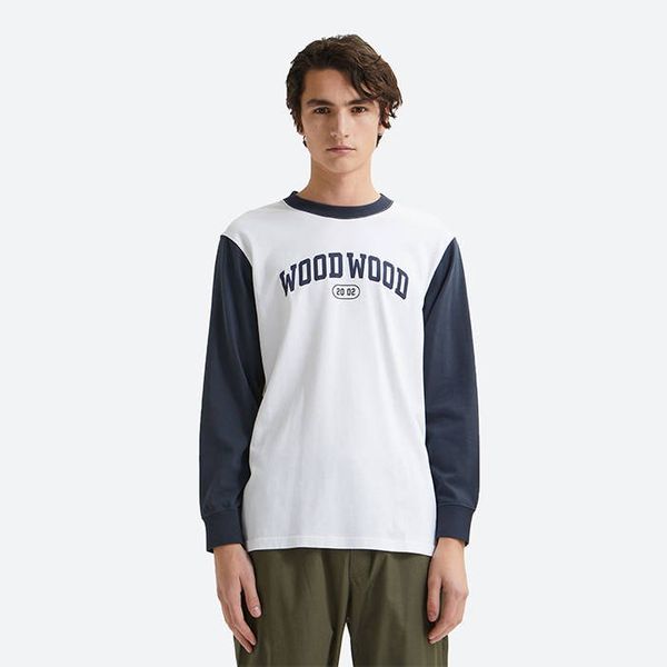 Wood Wood Wood Wood Mark IVY Longsleeve 12135401-2489 WHITE