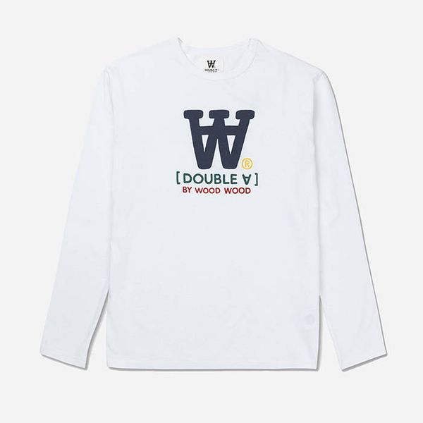 Wood Wood Wood Wood Mel Typo LS T-shirt 10285402-2323 WHITE
