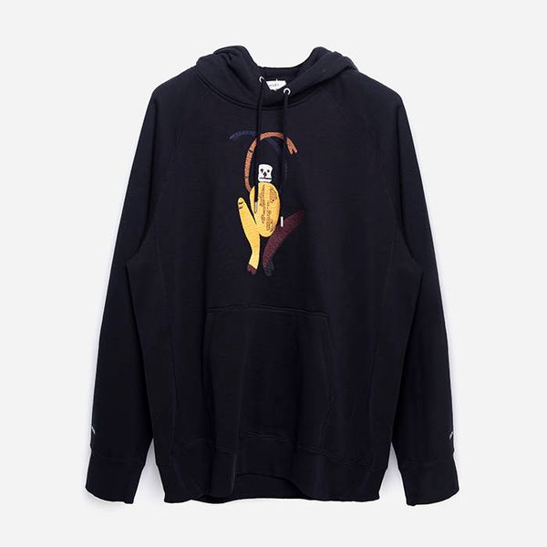 Wood Wood Wood Wood x Bobby Paris Fred Yellow Monkey Hoodie 12235601-2493 BLACK