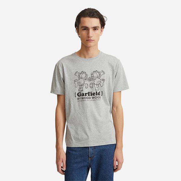 Wood Wood Wood Wood x Garfield Ace T-shirt Double Trouble 30045701-2222 GREY MELANGE