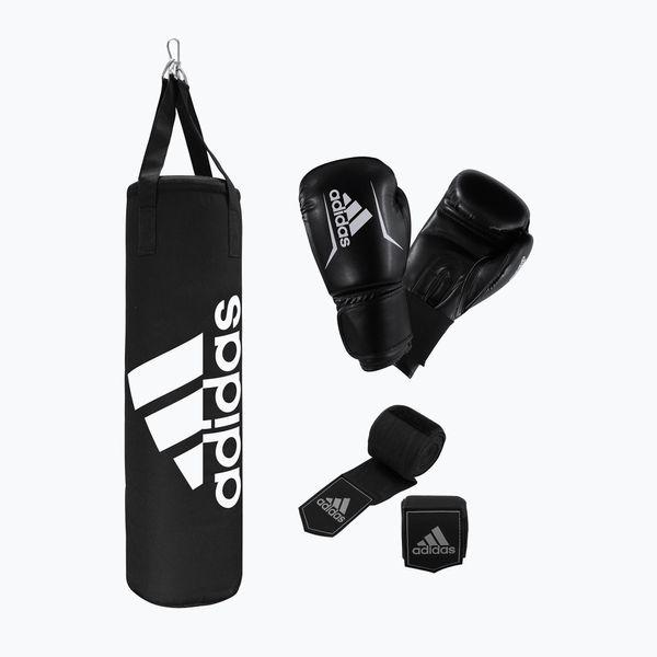 adidas adidas Performance Боксов комплект чанта + ръкавици + бандаж черно и бяло ADIBAC11KIT-EUN