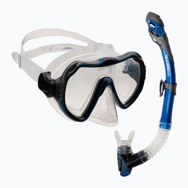 AQUA-SPEED AQUA-SPEED Комплект за гмуркане Java + маска Elba + шнорхел син 614